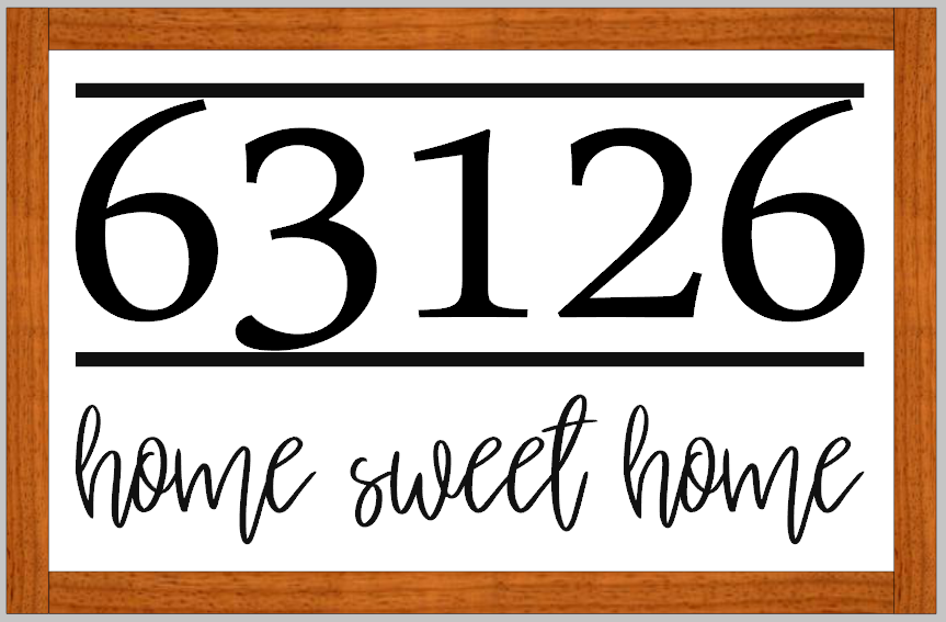 Framed Zip Code home sweet home