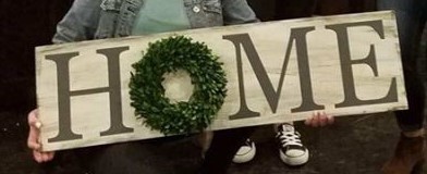 HOME with Wreath