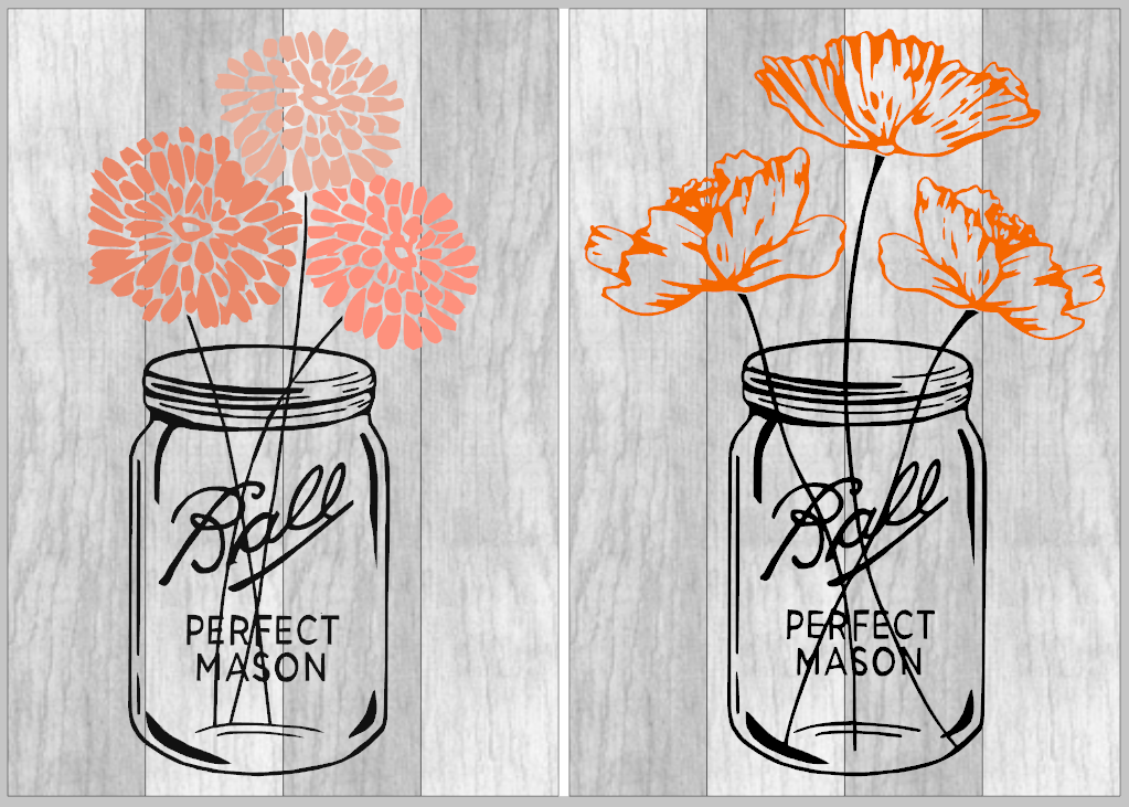 Mason Ball Jar with Flowers