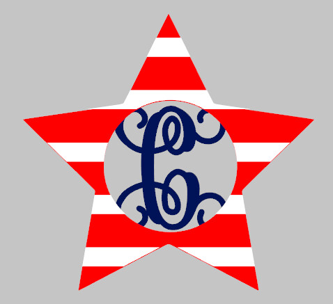 Star with Cutout Letter