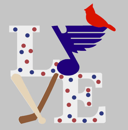 Blues and Cardinals LOVE Wood Door Hanger