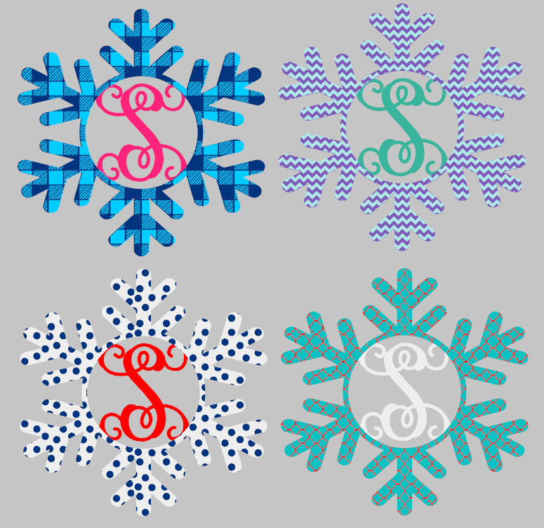 Snowflake with Initial Wood Door Hanger