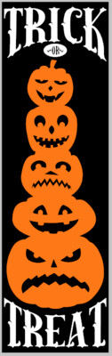 Trick or Treat Stacked Pumpkins