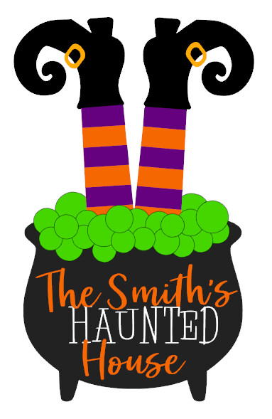 Witches Legs Haunted Halloween Wood Door Hanger