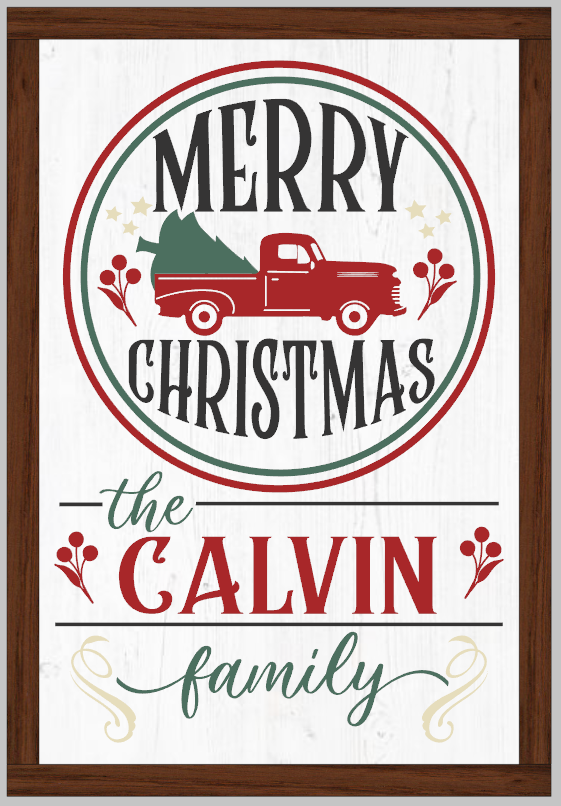 Personalized Merry Christmas Wood Framed