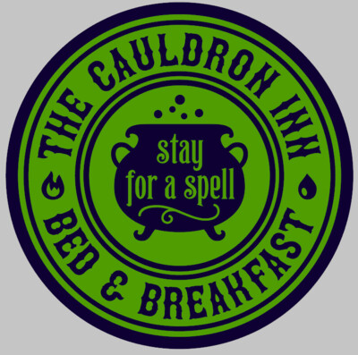 The Cauldron Inn Round Wood Sign