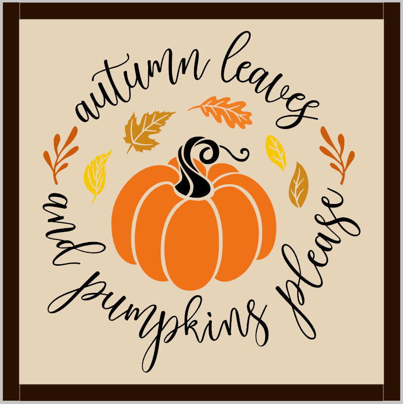 Autumn leaves and pumpkins please (framed)