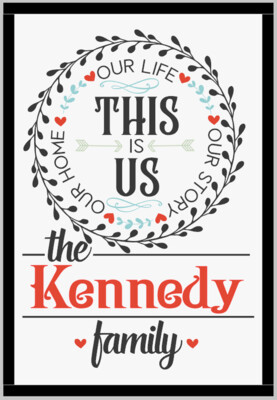 This is Us Personalized family Name (framed)