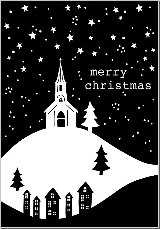 Merry Christmas Church on Hilltop