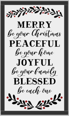 Merry Peaceful Joyful Blessed (framed)