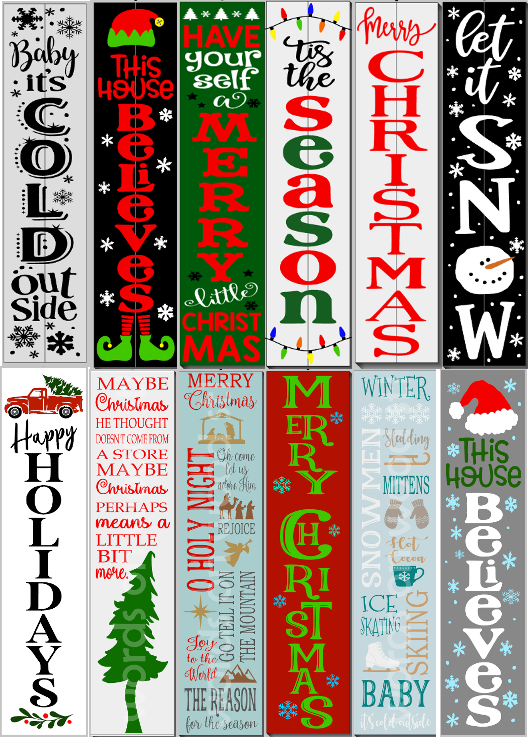 Christmas / Winter Porch Signs