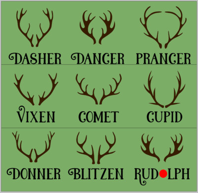 Reindeer Names with 3D Antlers