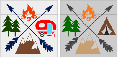 Camping Icons Camper or Tent