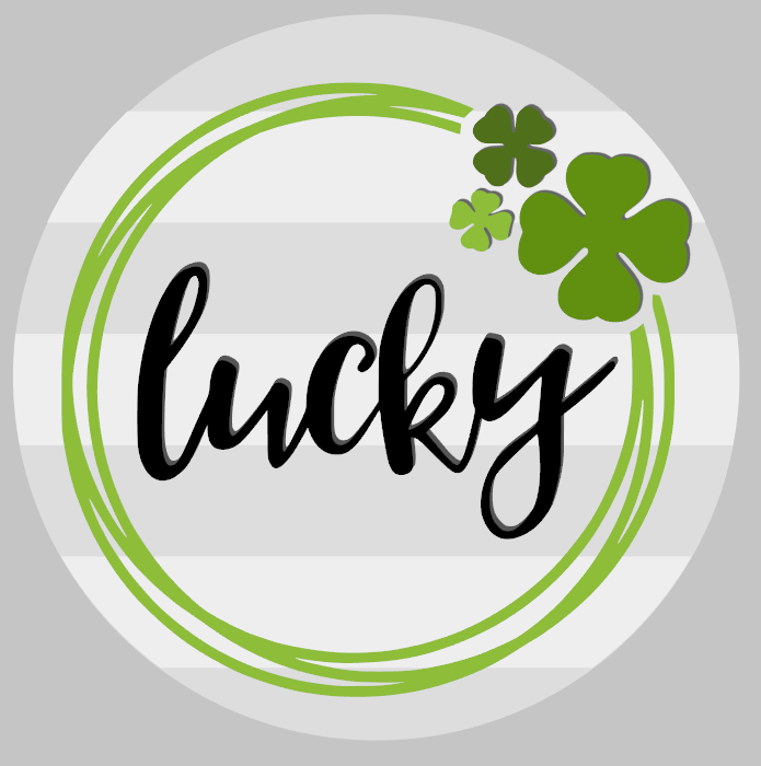 St. Patrick's Day Round Shiplap Lucky with 3D pieces