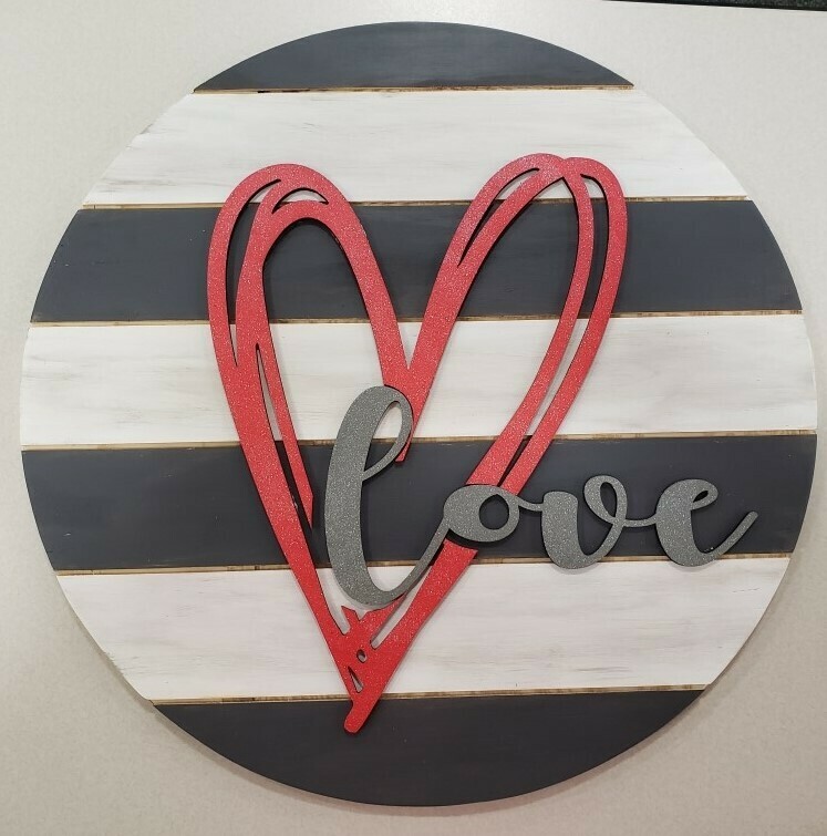 LOVE Round 3D Shiplap Sign