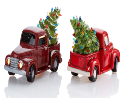 Ceramic Lighted Vintage Truck with Tree Ceramic Lighted Vintage Truck with Tree
