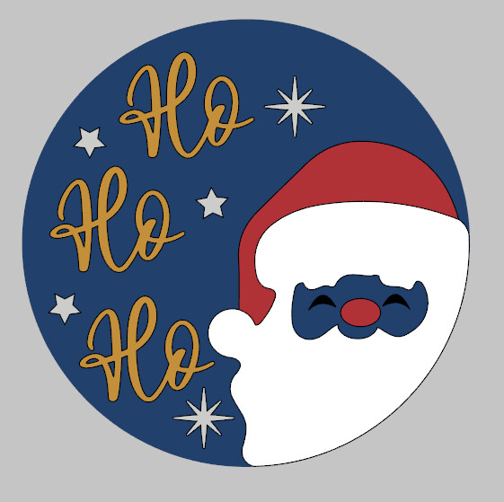 Santa Ho Ho Ho 3D Round
