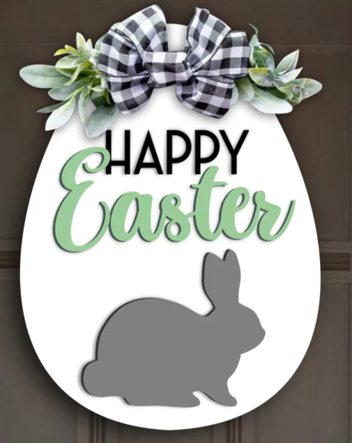 Happy Easter with Bunny 3D Door Hanger