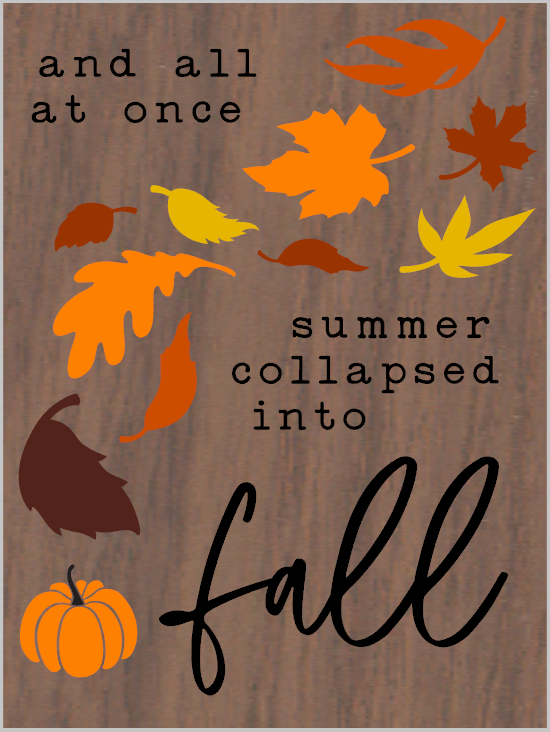 Summer Collapsed into Fall