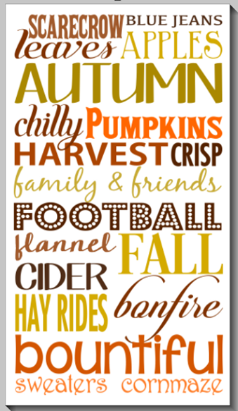 Fall Word Art