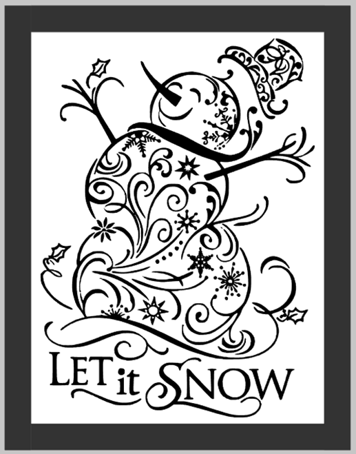Let it Snow Framed Snowman