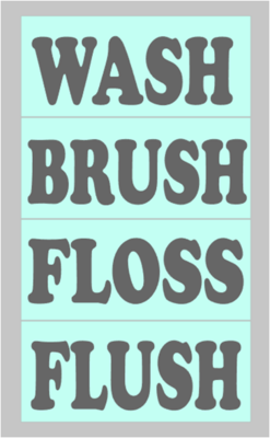 Wash Brush Floss Flush