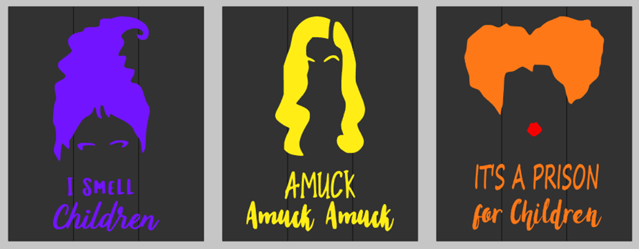 Hocus Pocus Silhouettes - Set of Three