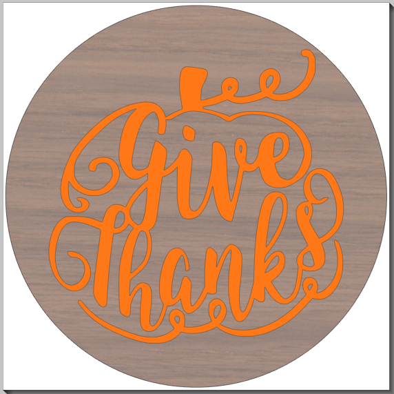 Give Thanks Pumpkin Round