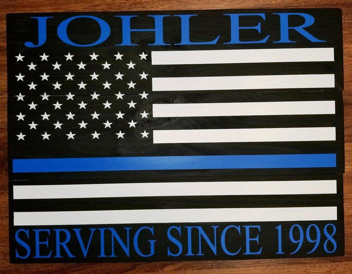 Personalized Thin Blue Line Flag
