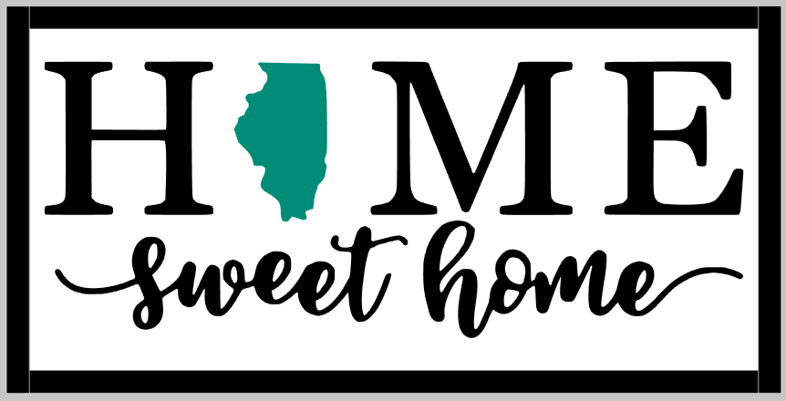 State Home Sweet Home with Frame