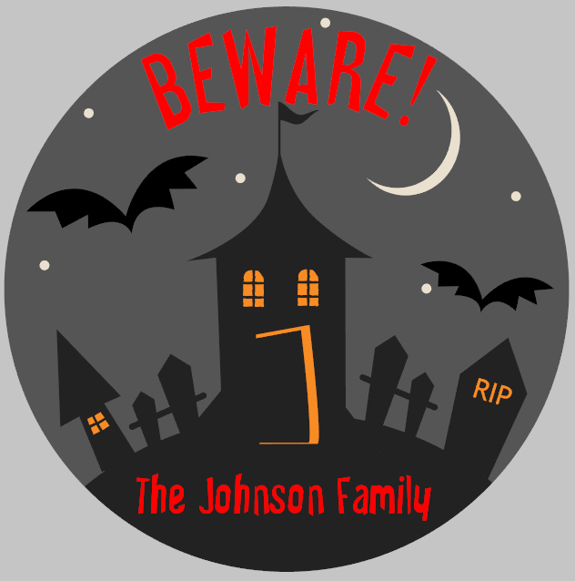 Round Personalized Haunted House
