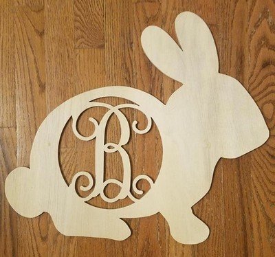 Bunny with Cut Out Letter