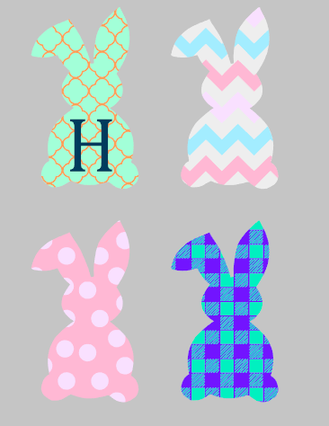 Tall Bunny with 3D Wood Letter