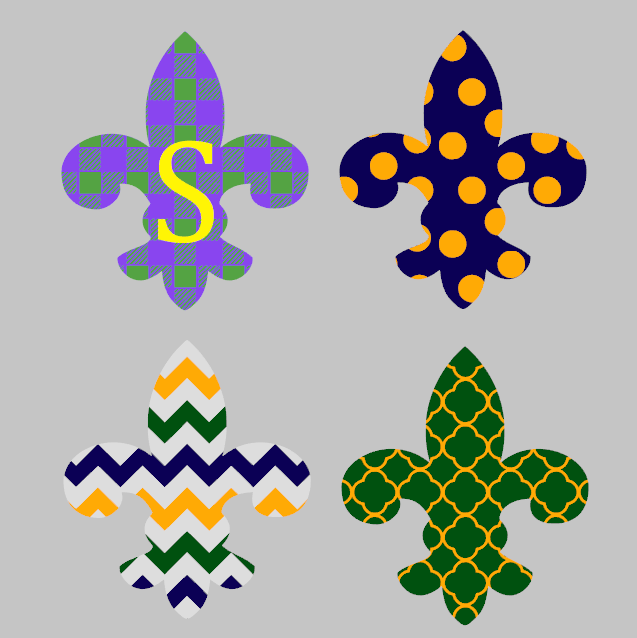 Fleur de Lis with 3D Wood Letter
