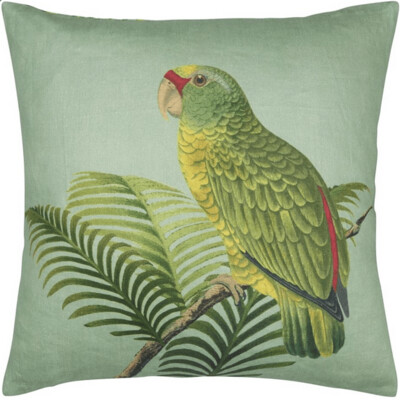 Cuscino Parrot And Palm Azure