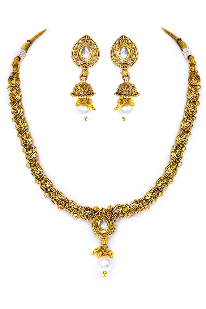 Simple Polki Necklace set