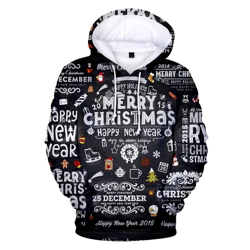 3D imprimé joyeux noël sweat à capuche pour homme/femmes bonne année sweat à capuche hommes sweats vêtements de noël garçon/filles enfants manteau