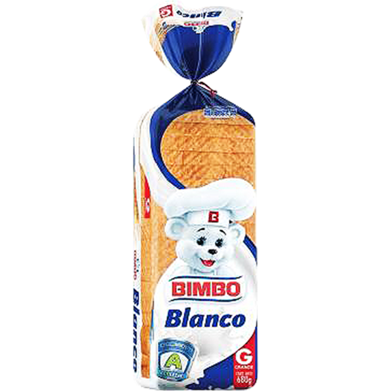 Barra de pan bimbo 650 gr (blanco o integral)