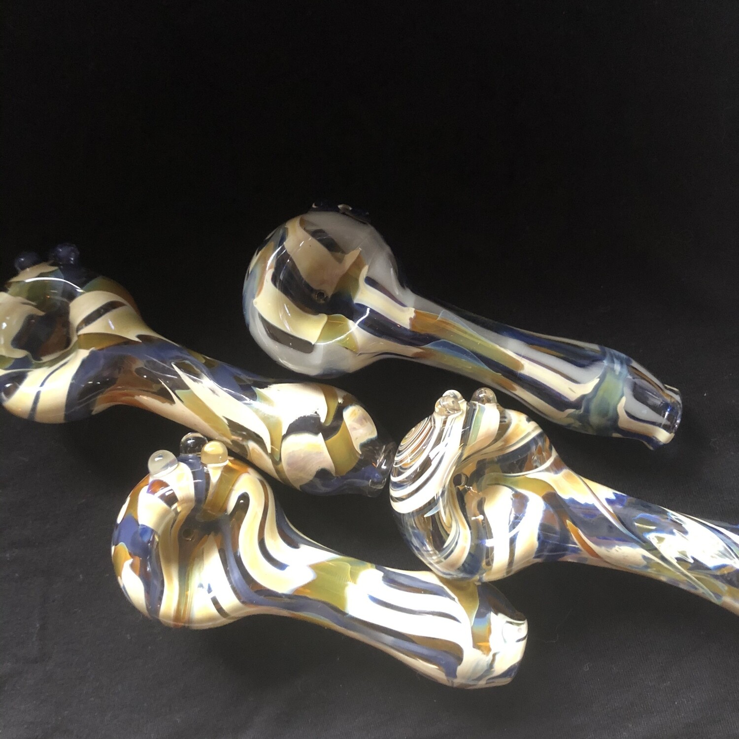 Blue and Caramel Spoon Pipes (Tobacco Use Only)