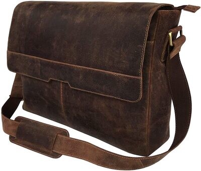 Aiden Unisex Vintage Leather Shoulder Bag 18"