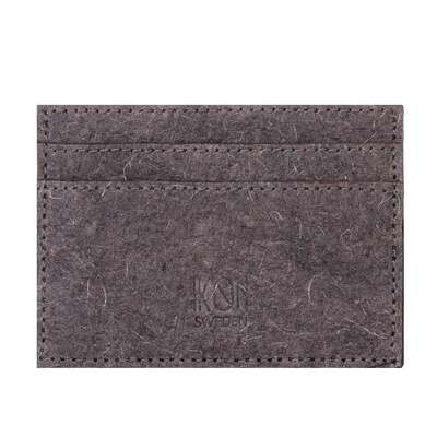 Coconut Leather Card Holder - Dark Grey