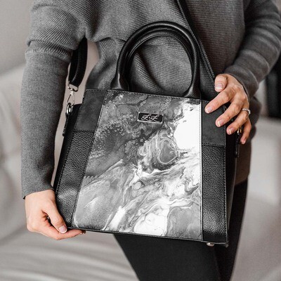 Luxury Vegan Leather Handbags | Silver Accented