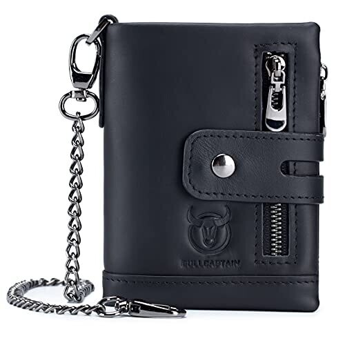 BullCaptain Men's Wallet Leather Front Pocket Bifold Wallets
