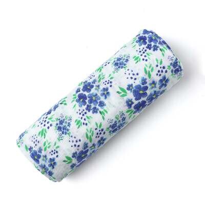 ORGANIC SWADDLE - BLUE FLORAL