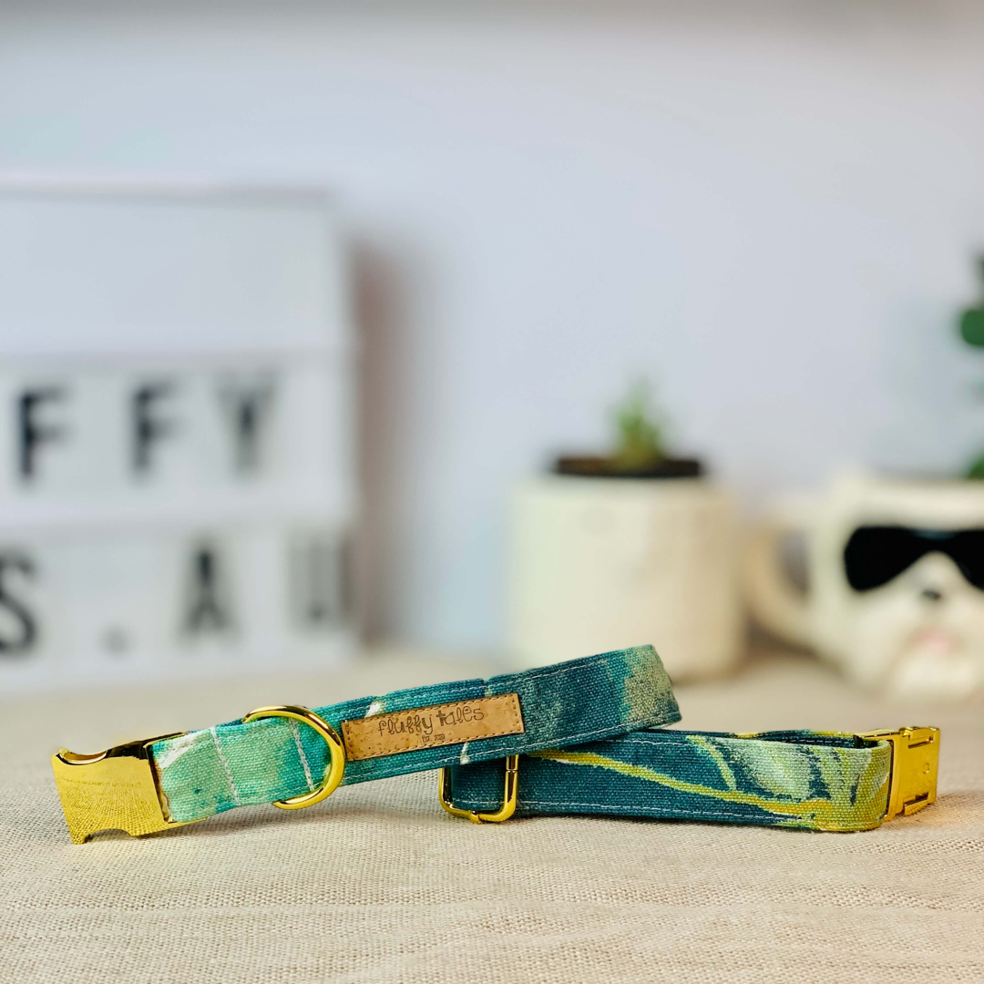 The 'Lily Pad Moonlight' Dog Collar Bundle