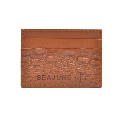 Croc Embossed Leather Card Holder