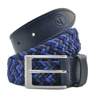 Elastic Braided Fabric and Leather Belt Ionian