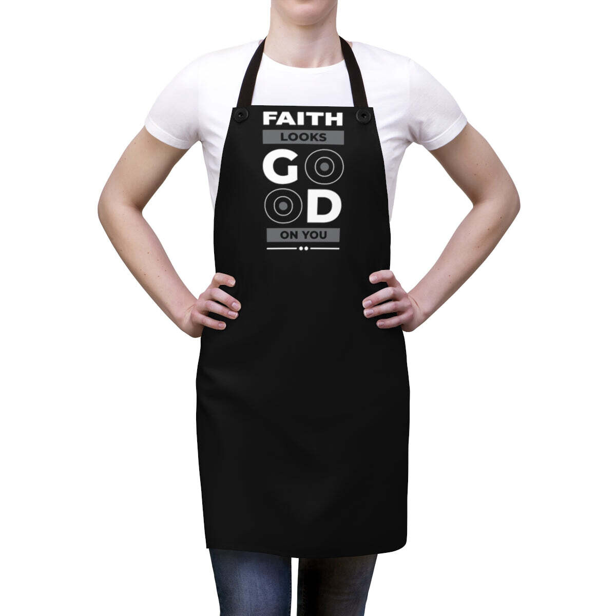 Home Accessories, Apron for Cooking or Cleaning, Faith Looks Good On You, Christian Inspiration
