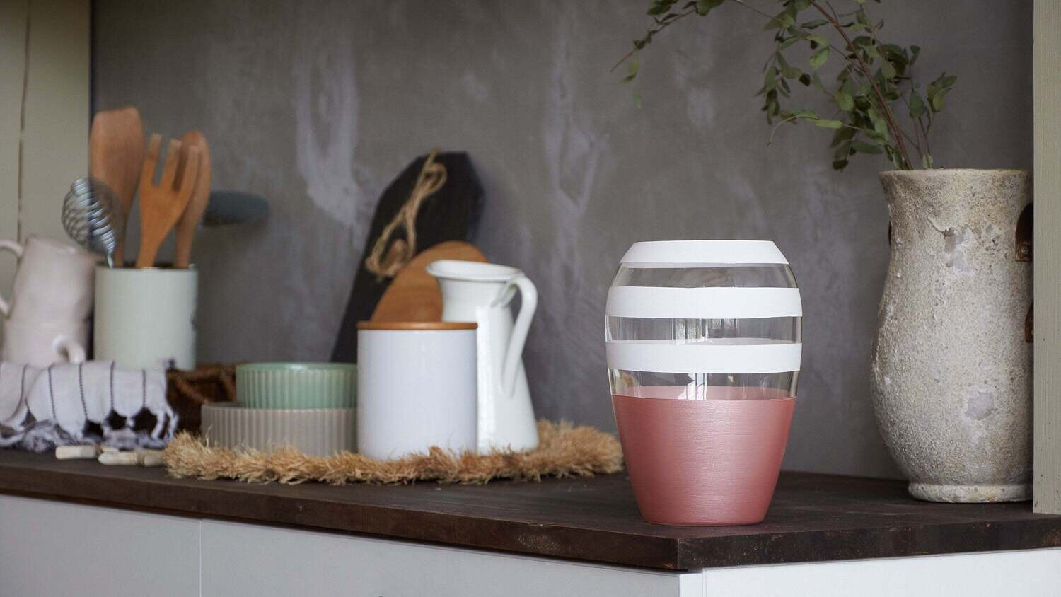 Handpainted Glass Vase for Flowers | Art Oval Vase | Gift for her | Home Room Decor | Table vase 8 in