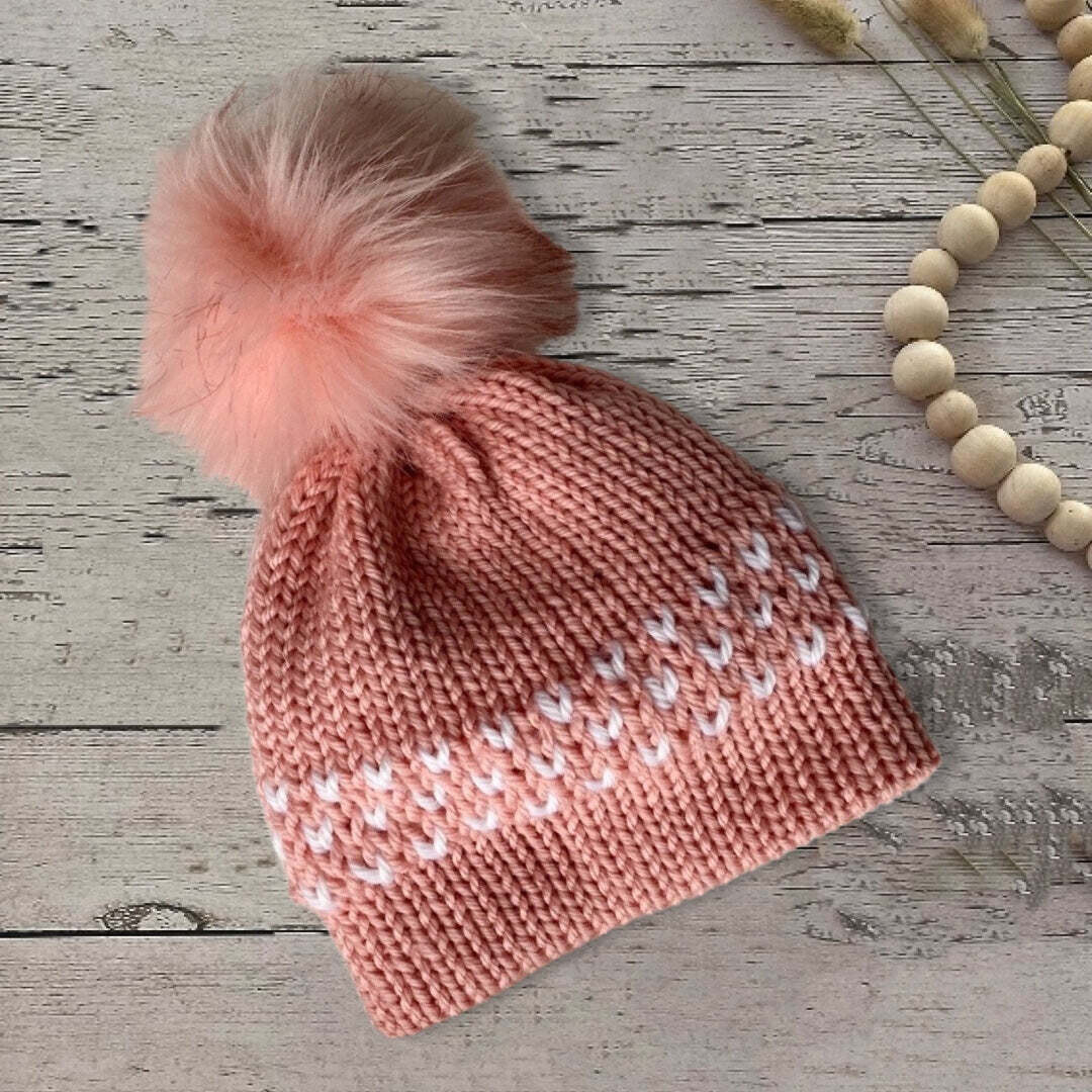 Little Hearts Pink Newborn Hat